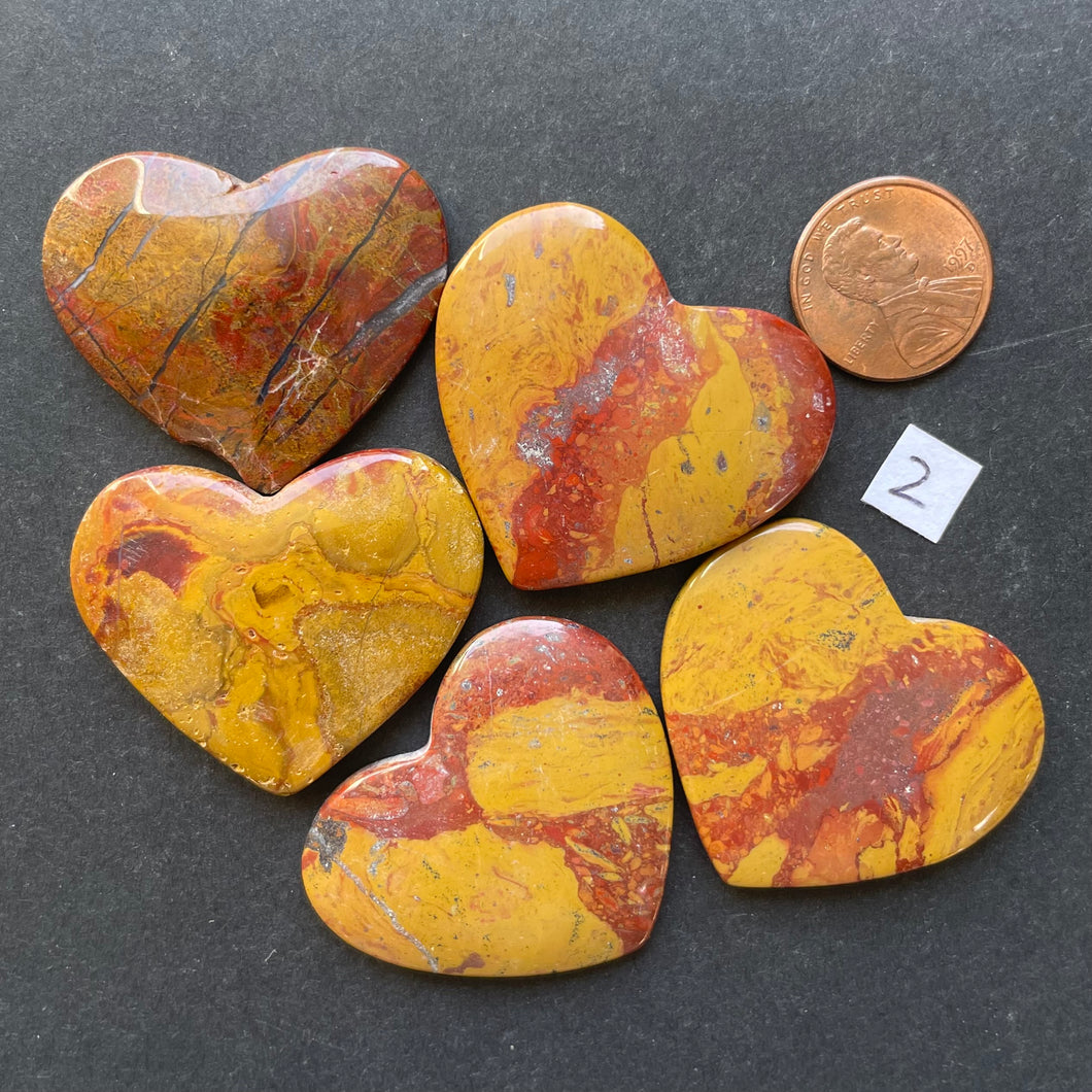 Family of 5 Red and Yellow Ocean Jasper