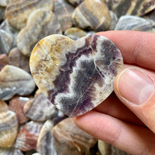 Load image into Gallery viewer, Gorgeous, Fancy Dream and Chevron Amethyst Heart Rocks
